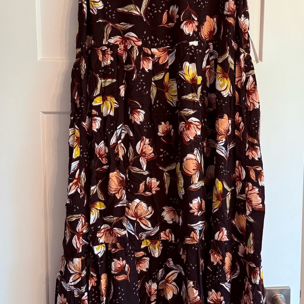 Caslon Pink and White Tiered Maxi Dress